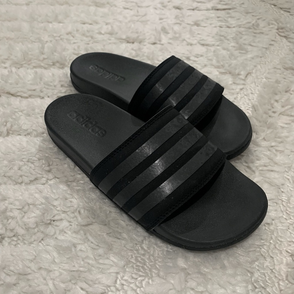 adidas Adilette Cloudfoam Comfort Slides Sandals Black/Grey Size 6 - Picture 6 of 10